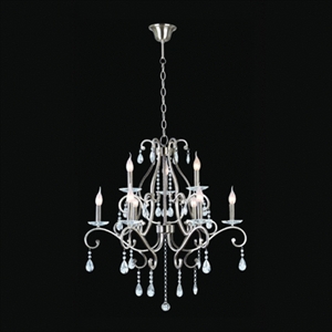 Afbeelding van Robin kroonluchter ( 6 +3 ) lichts mat nikkel