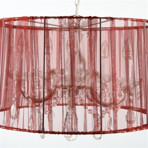 Afbeelding van Draadkap organza rood 60 cm.