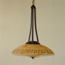 Afbeelding van Fabbro hanglamp 1 lichts roest met greca glas 50 cm