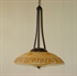 Fabbro hanglamp 1 lichts roest met greca glas 50 cm