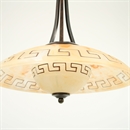 Afbeelding van Fabbro hanglamp 1 lichts roest met greca glas