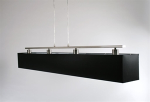 Afbeelding van Box hanglamp met zwarte rechthoekige kap